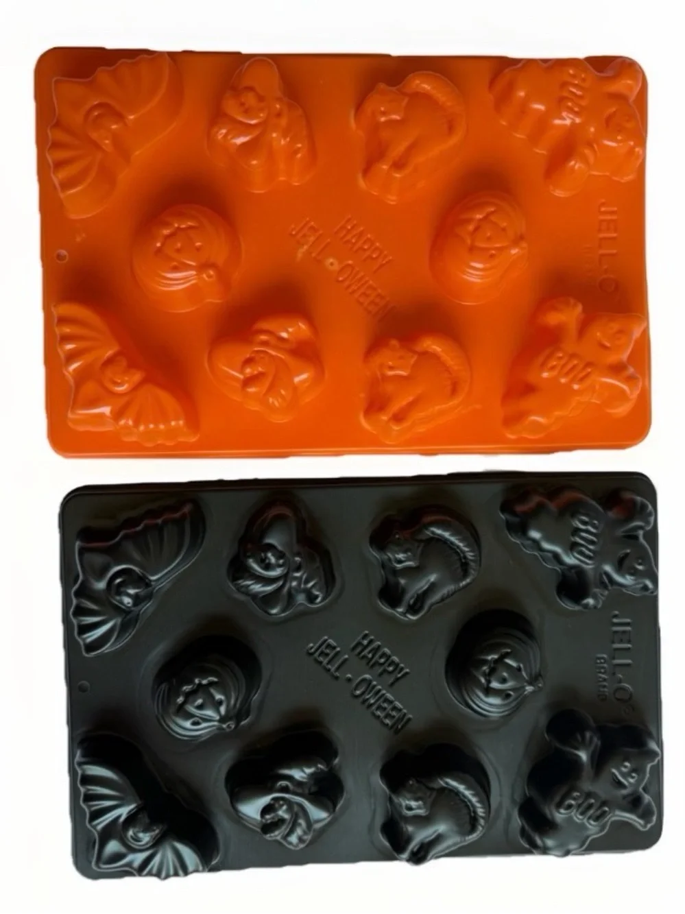 Vintage Jell-O Halloween Jigglers Molds Set Orange Black Bat Cat Ghost Pumpkin